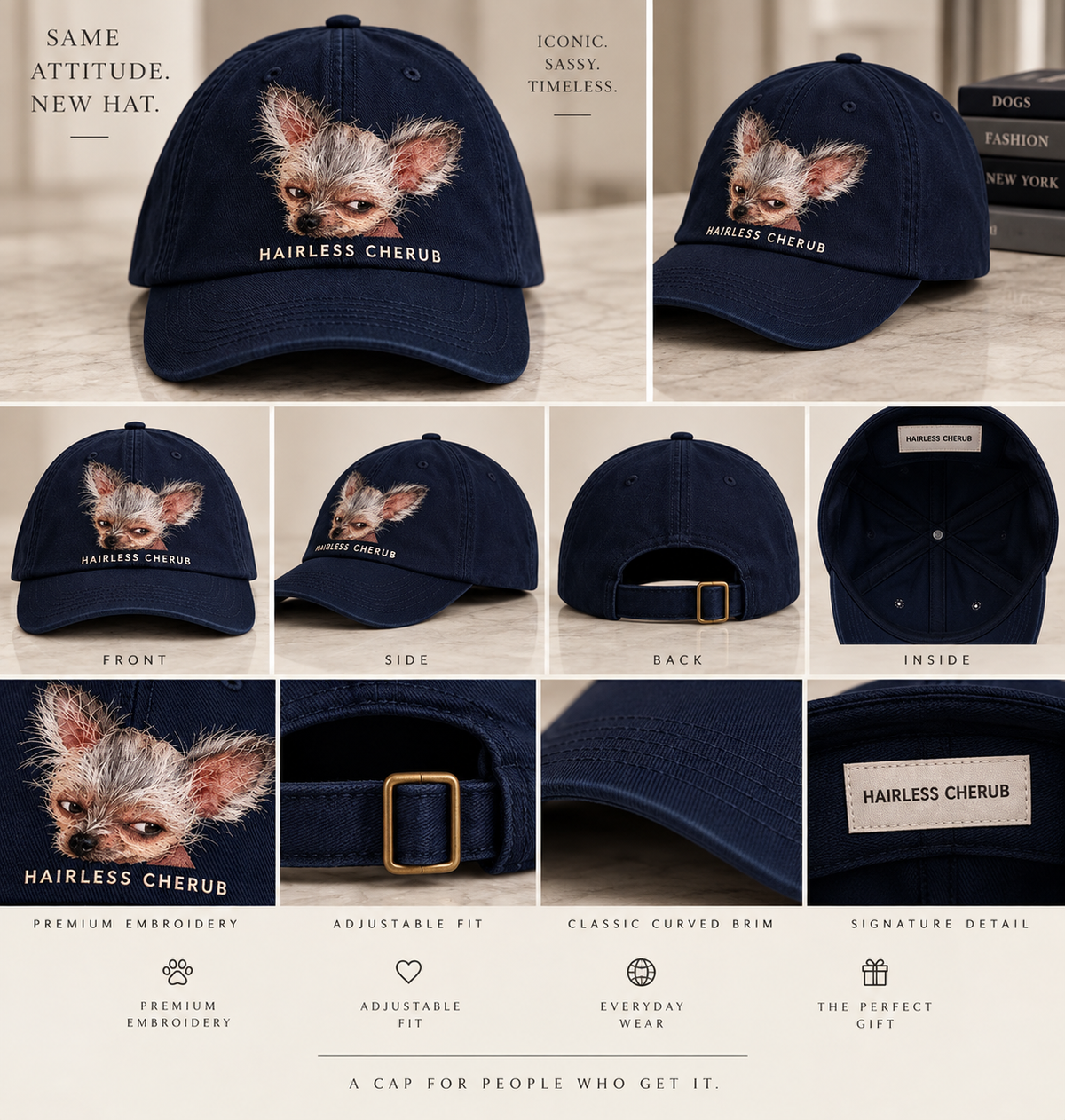 Hairless Cherub Cap (Navy)