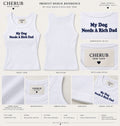 'My Dog Needs A Rich Dad' Ribbed Embroided Top